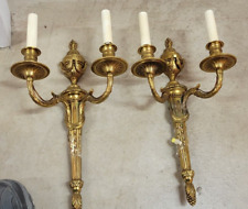Vintage Brass Louis XVI Style Candelabra Wall Sconce picture