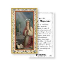 Saint St. Mary Magdalene w/ Prayer - gold trim - Paperstock Holy Card picture