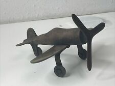 METAL WWII FIGHTER PLANE Bronze-Like With Patina picture