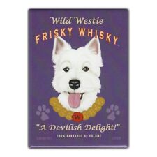 Retro Pets Refrigerator Magnet - Wild Westie Frisky Whisky West Highland Terrier picture