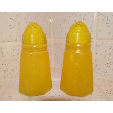 Vintage Yellow Glass Salt & Pepper Shakers mcm kitsch 1960s retro picture