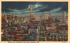 Postcard MD Baltimore Skyline from Washington Monument Linen Vintage PC f4551 picture