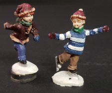 Holiday Time Santas Workbench Christmas Village Miniature 2PC Ice Skating Skater picture
