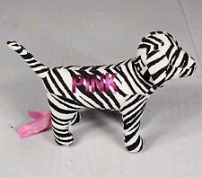 Victoria's Secret PINK LOVE Zebra Print White Black 8x6 Dog Plush Stuffed Animal picture