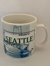 Starbucks City Collage Series 20 oz mug, 1999 SEATTLE Pink Elephant Space Needle picture