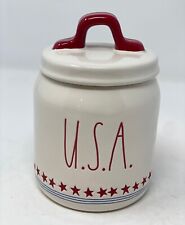Rae Dunn USA Mini Canister, Celebrate, Red White Blue, Patriotic Collection, NEW picture