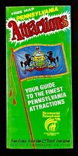 1976 Pennsylvania Attractions Guide Map Vintage Travel Brochure Tourist Sites PA picture
