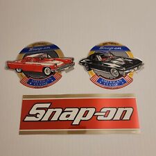 Lot 3 Vintage Snap-On Tools Bumper Sticker 1957 Thunderbird 1963 Corvette Decals picture