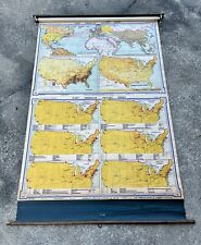 RARE Pre WW/2 Denoyer-Geppert HART AMERICAN SERIES Pull Down Map Immigration picture