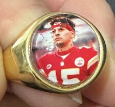 PATRICK MAHOMES - HEAVY CUSTOM PLATED RING -  ADJUSTABLE LASER ***SIGNED*** picture