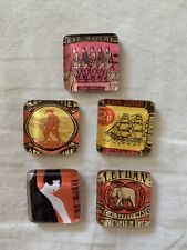 5 Vintage Safety Matches Square Tile Magnets Handmade picture