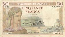 France -50 Francs - P-85b - dated 1938-1940 - Foreign Paper Money - Paper Money  picture