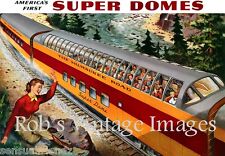 Milwaukee Road Hiawatha Super Domes Train CMSP Railroad 1953 Poster 13 X19 picture