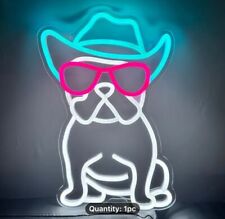 French bulldog USB-Powered Cowboy Frenchie Neon Sign – Multi-Color picture