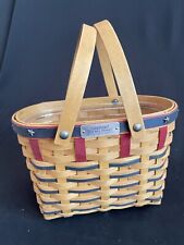 2003 Longaberger Bee Basket+Protector AMERICANA RED WHITE BLUE USA PATRIOTIC picture