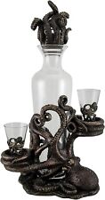 Antique Cold Cast Bronze Octopus Spirit Decorative Decanter Set picture