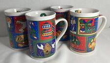 1997 Fine Works Designs Limited Edition Christmas Coffee Mugs Set of 4 picture