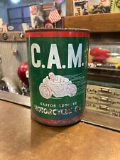 vintage indian motorcycle oil can C.A.M. castor unopened chief scout picture