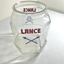 Vintage Lance Glass Cracker Cookie 8 side Jar Store Counter Display 10.5