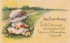 Your Easter Greeting Artist Signed M. Dulk c1917 Postcard D494 picture