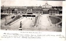 Postcard 1906 New Haven Railroad Train Station Providence, RI Panoramic View picture