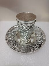 Vintage Kiddush Cup Silver Plated tray | Sam Judaica cup tray set picture