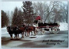 Chippewa Falls Wisconsin Postcard Jacob Leinenkugel Brewing Co. Horse Wagon 1960 picture