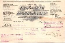 Waldo Brothers Boston MA 1906 Billhead Hoffman & Atlas Portland Cement picture