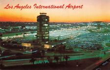 Postcard International Airport at Night Los Angeles California CA 1972 picture