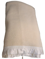 Vtg Onkaparinga Merino Wool Blanket Satin Trim 85