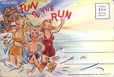 Having Fun on The Run Postcard Souvenir Folder Beach Scenes Dogs Comics picture