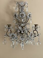 PAIR Antique Maison Bagues Beaded Crystal Wall Sconce Sconces Candelabras picture