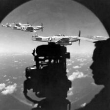 ANTIQUE WW 11 REPRO 8X10 PHOTO PRINT BOEING B 29 BOMBER ESCORTED BY P 51 MUSTANG picture