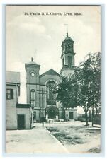 1909 St. Paul's M.E Church Street View Lynn Massachusetts MA Antique Postcard picture