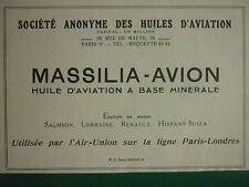 7/1926 PUB SA OILS AVIATION MASSILIA AIRCRAFT ENGINES AIR UNION ORIGINAL AD picture