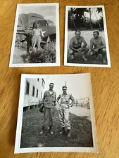 3 VINTAGE PHOTOS WW2? US Soldiers Some With No Shirts Army Truck Gay Images picture