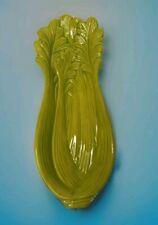 Vintage Celery Shaped Relish Dish Ceramic Spoon Rest 12 Inch picture