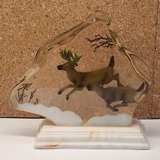 Rare Find Vintage Lucite/Crystal Stone Deer Pair picture