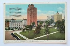Harrisburg PA Pennsylvania Harrisburger Hotel & Post Office 1942 Postcard D1 picture