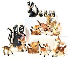 Vintage Walt Disney Productions Bambi Flower Ceramic Figurines Japan Lot of 15 picture
