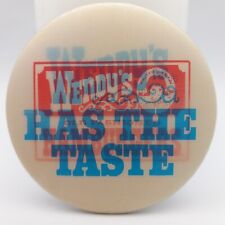 Vintage Wendy's Lenticular Pinback Button Restaurant Retro Advertising Pin Badge picture
