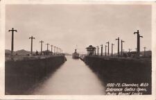 Postcard RPPC 1000 Ft Chamber Entrance Gates Pedro Miguel Locks Panama Canal picture