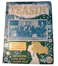 Antique Roaring 20s Sheet Music 'TEASIN' Society Serenaders Broadway NY Big Band picture