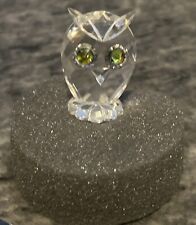 Vintage 80s Swarovski Silver Crystal Mini Owl 1.5” Tall 7654 NR 038 w/ Gift BOX picture