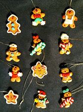 Lot Of Assorted Miniature Gingerbread Cookie Feather Tree Christmas Ornaments picture