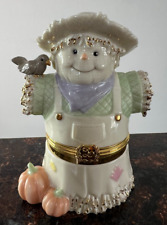 Lenox Treasures Harvest Friends Scarecrow Hinged Trinket Box With Pumpkin Charm picture