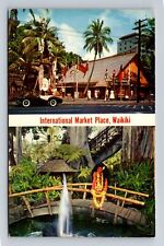 Waikiki HI- Hawaii, International Market Place, Antique, Vintage Postcard picture