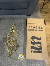 Vintage Syroco MCM Gold Gilt Ornate 5 Arm Wall Sconce Candleholder 34.5” picture