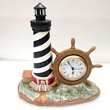Vintage Lefton 1995 Cape Hatteras NC Lighthouse Clock Figurine #10632, Very Good picture