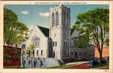 Brookville, PA Pennsylvania FIRST METHODIST EPISCOPAL CHURCH 1944 Linen Postcard picture